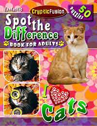 fantastic spot the difference book for adults cats