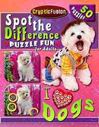 spot the difference puzzle fun for adults I liove dogs