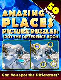 amazing places picture puzzles: spot the difference book