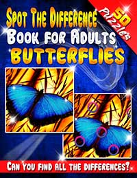 spot the difference book for adults - butterflies	