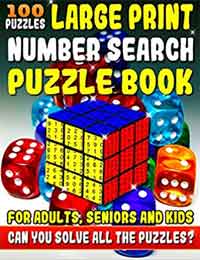 large print number search puzzle book for adults, seniors and kids