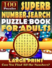 superb number search puzzle book for adults: large print