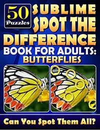 sublime spot the difference book for adults: butterflies