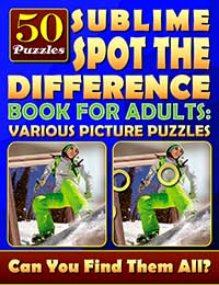 sublime spot the difference book for adults: various picture puzzles